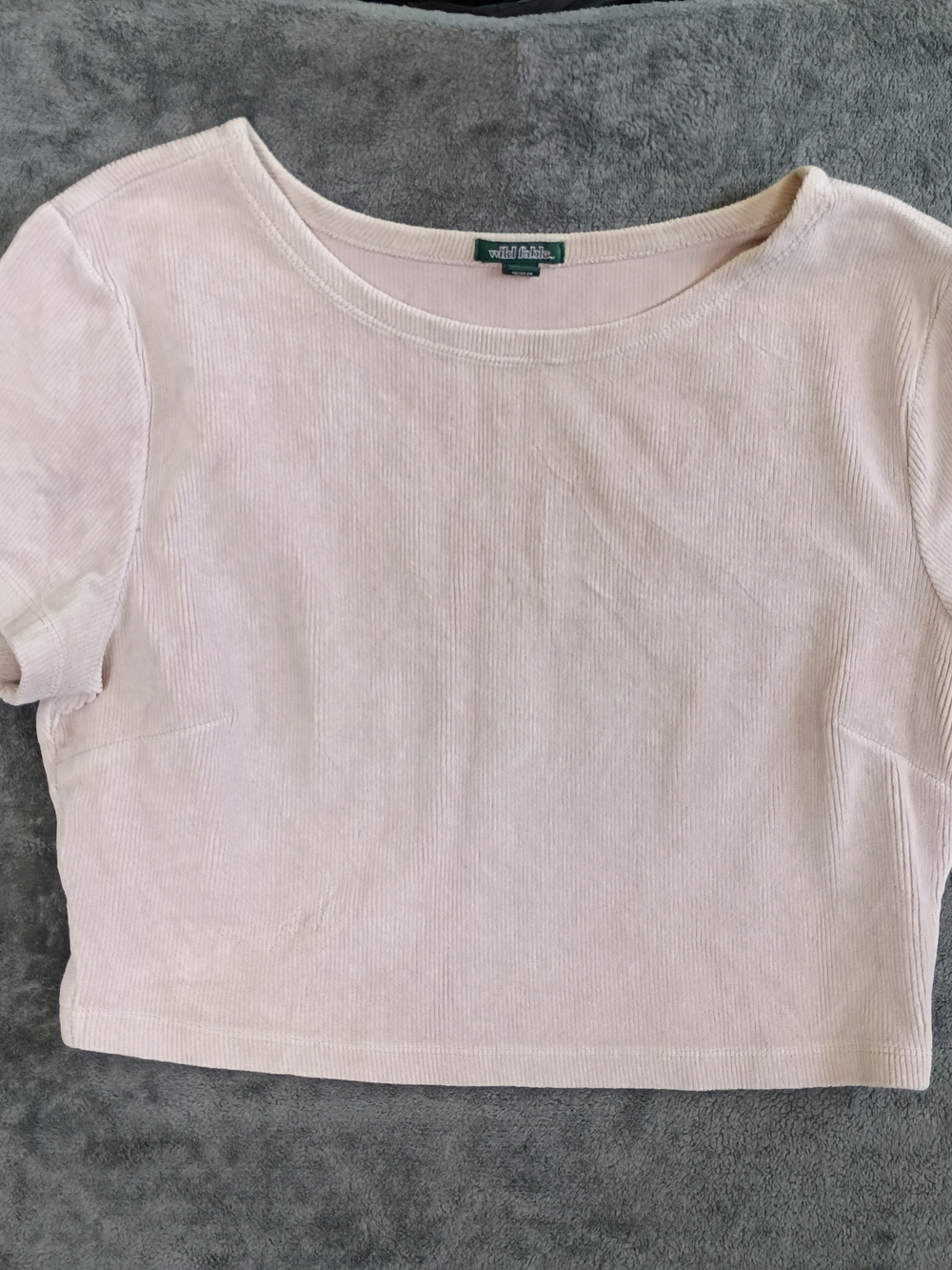 Soft Faux Corderoy Pink Crop Top